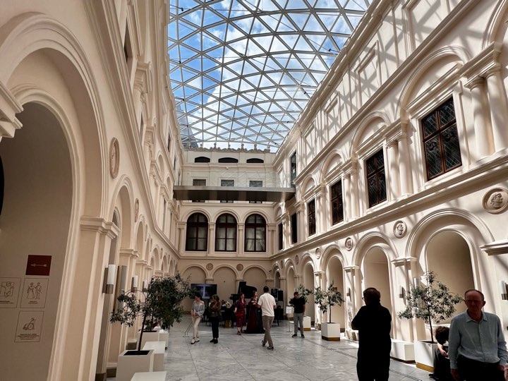 Glass-roofed courtyard of the Czartoryski Museum in Krakow